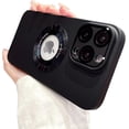 thumbnail image 1 of All-in-one Lens case with Logo Leakage, with Magnetic Suction, Frosted Skin case, Shockproof and Drop-Proof, for iPhone 15 14 13 12 Pro Max Plus Phone Case (Black,iPhone 13 Pro Max), 1 of 8