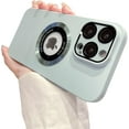 thumbnail image 1 of All-in-one Lens case with Logo Leakage, with Magnetic Suction, Frosted Skin case, Shockproof and Drop-Proof, for iPhone 15 14 13 12 Pro Max Plus Phone Case (Blue,iPhone 15 Pro Max), 1 of 8
