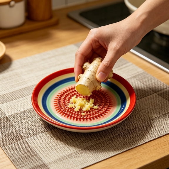All-in-one Premium Ceramic Garlic Grater, Classic Style Non-Porous Ceramic Grinder for Ginger, onion, Cheese – Ultra-Sharp Grating Surface, Easy-Clean, Ideal for Home Chefs & Travel