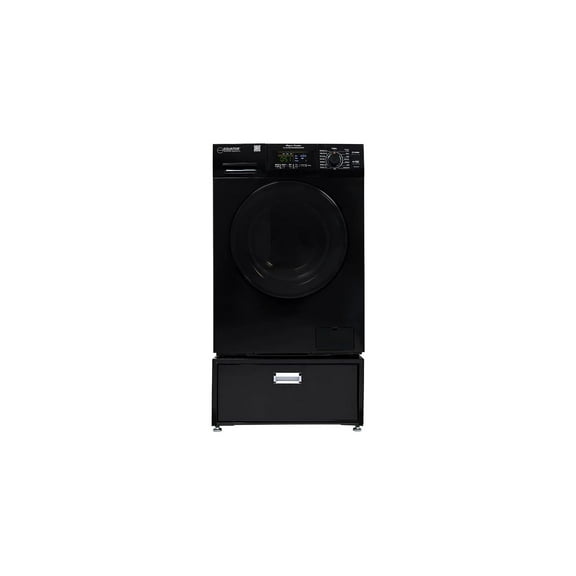 All-in-one Washer Dryer Ventless BUILTIN 0-CLEARANCE 15lbs 110V 1400RPM+Pedestal