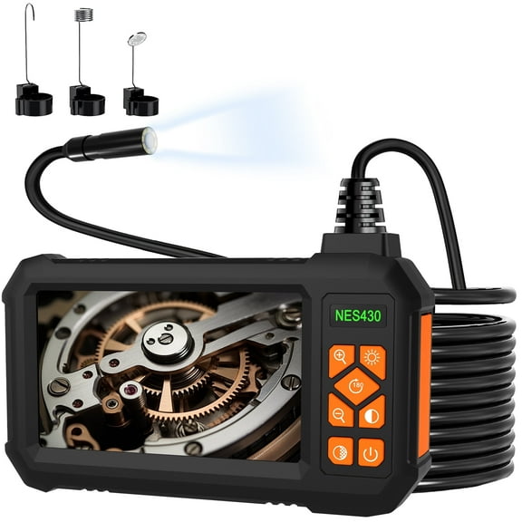 Yanwen Endoscope Borescope Camera 1080P HD 4.3" Screen IP67 Waterproof 8 LED Lights 3.28Ft