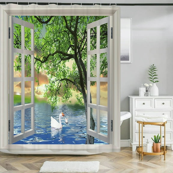 All kinds of 3D Forest landscape windows shower curtain home decoration curtains