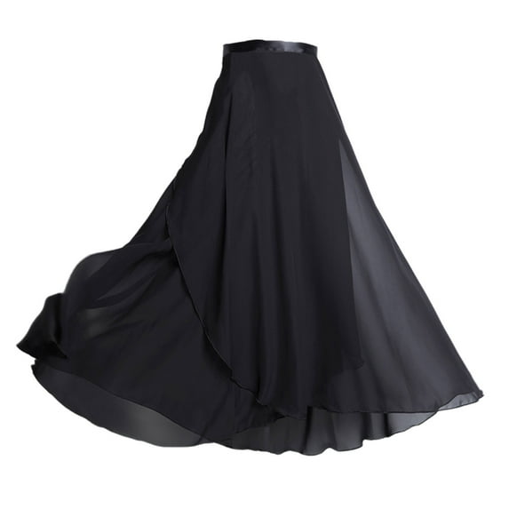 All-matching Chiffon Wrap Skirt for Women Long Dance Skirts Ballet Wrap Skirts Asymmetric Dance Skate Over Scarf Skirts