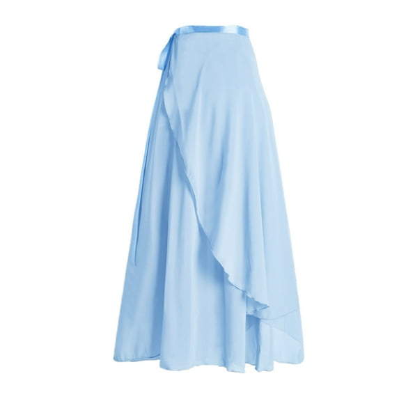 All-matching Chiffon Wrap Skirt for Women Long Dance Skirts Ballet Wrap Skirts Asymmetric Dance Skate Over Scarf Skirts