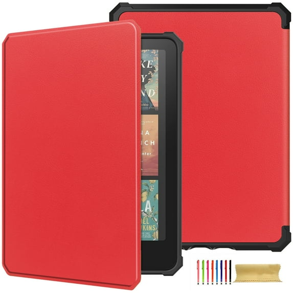 All-new 7" Kindle Paperwhite 12th Gen 2024&Kindle Colorsoft Signature Edition 2024,Ultra Clear Soft Flexible Solid Color TPU Back Cover Light Shell with Auto Wake/Sleep,Red