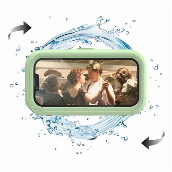 All-round waterproof cell phone holder，"480° rotating shower phone holder with waterproof case, compatible with 4" to 7" phones. Full touchscreen functionality for easy use in the shower