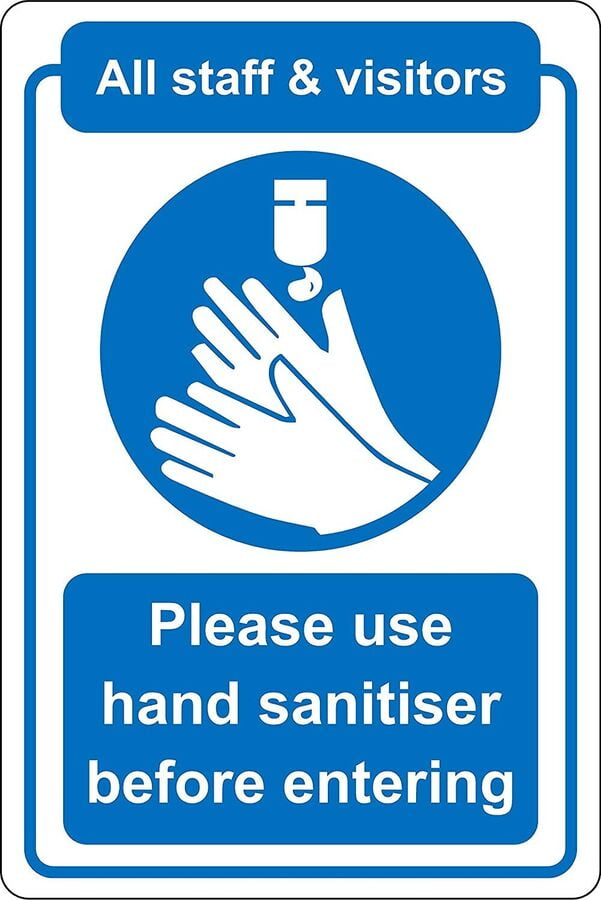 All staff and visitors please use hand disinfectant before entering ...