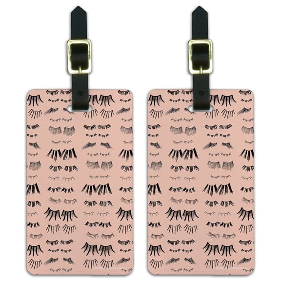 All the Eye Lashes Pattern Luggage ID Tags Suitcase Carry-On Cards - Set of 2