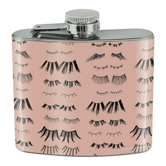 All the Eye Lashes Pattern Stainless Steel 5oz Hip Drink Kidney Flask