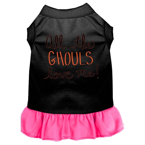 Halloween Pet, Dog Cat Dress Screen Printed, "All The Ghouls Love Me"