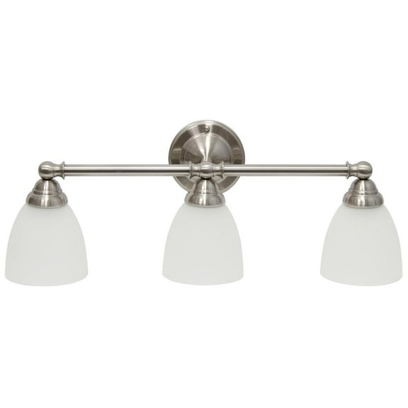 All the Rages Essentix 3-Light Metal & Glass Vanity Fixture in Brushed Nickel