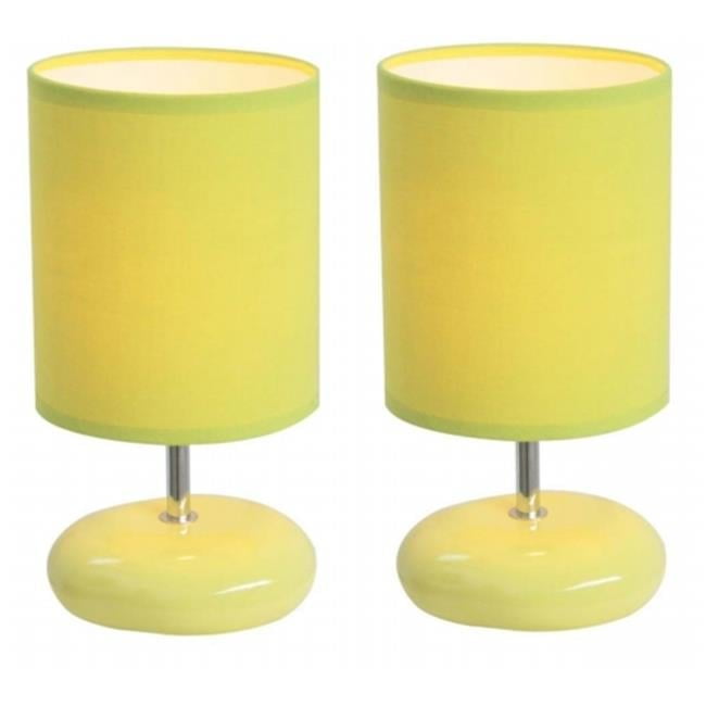 Green Ceramic Stone Look Kids Table Lamp Set