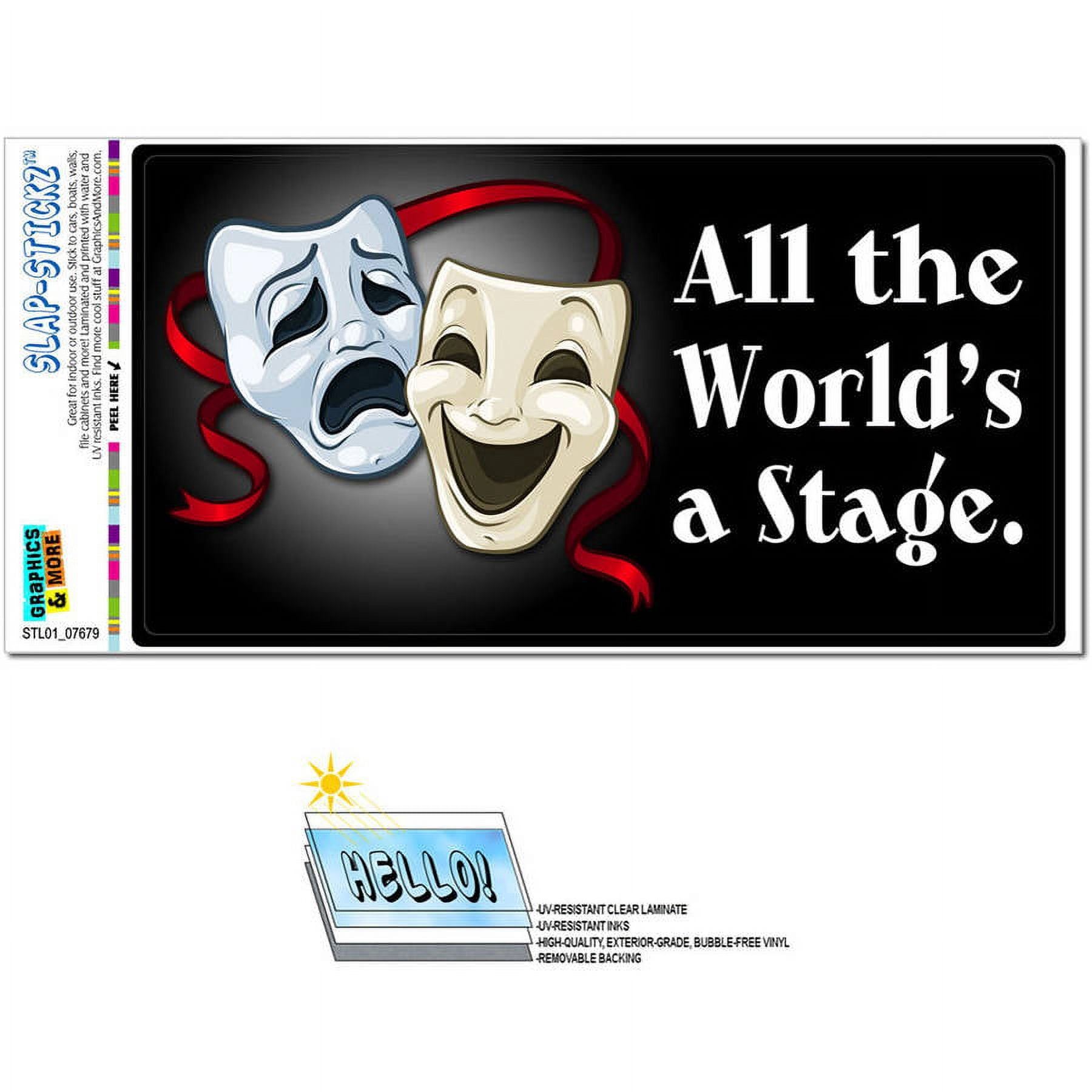 Dramatic Entry Sticker All the World's a Stage Comedy Tragedy Drama Masks - Acting Theatre ...