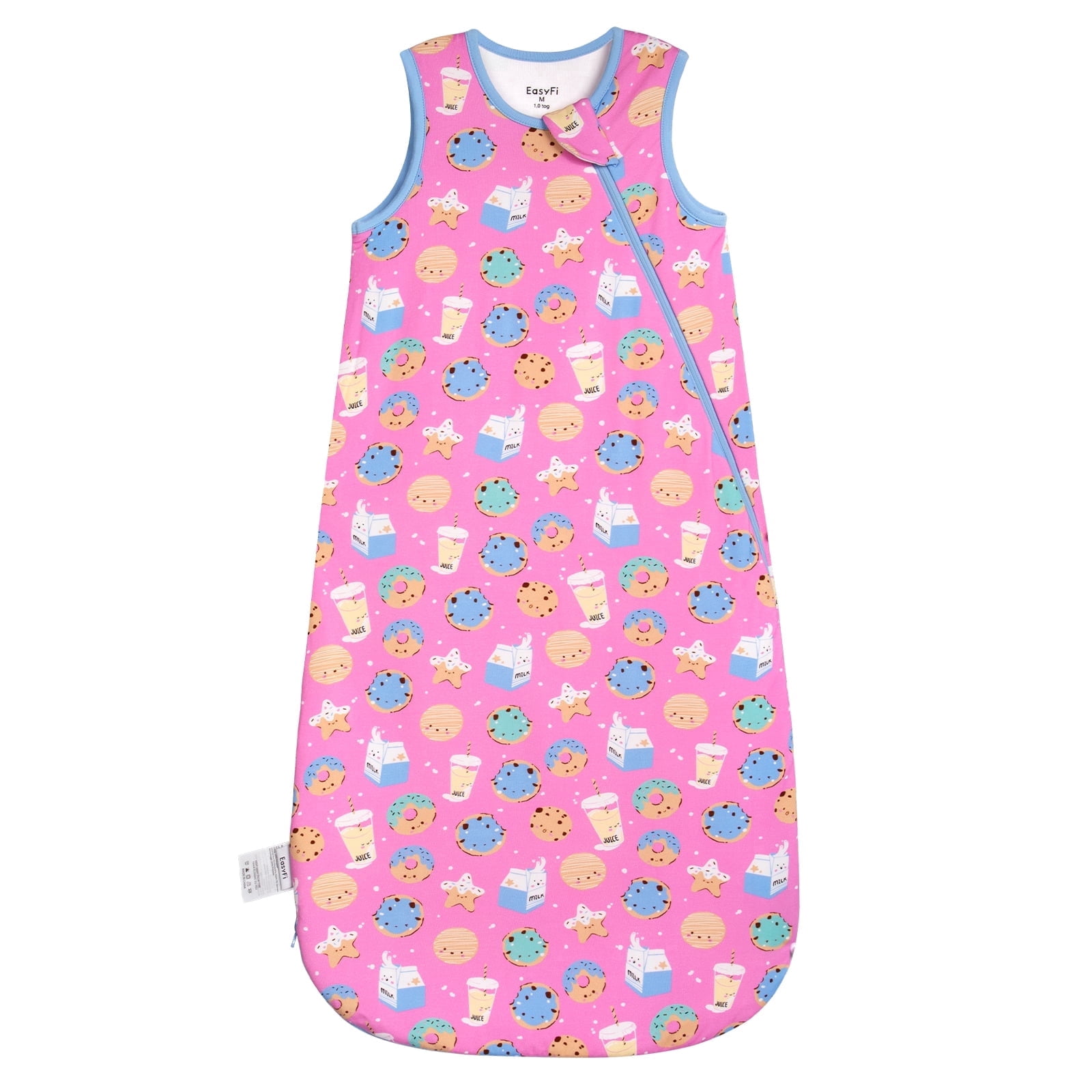 All-year-around Cute Baby Sleep Sack 18-24 Months Rayon Made from Bamboo Sleeping Bag 1.0 Tog Premium 2-Way Zipper Baby Wearable Blanket - Pink Dessert