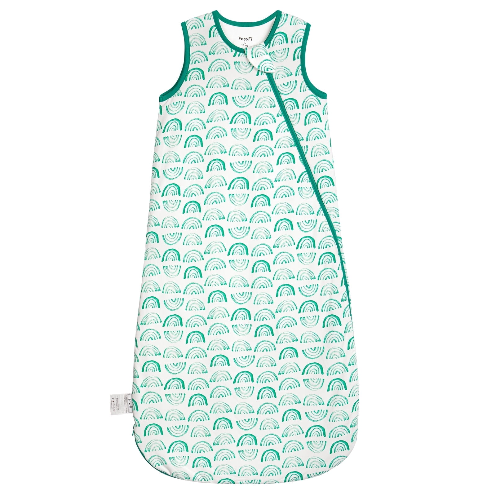 All-year-around Cute Baby Sleep Sack 6-12 Months Rayon Made from Bamboo Sleeping Bag 1.0 Tog Premium 2-Way Zipper Baby Wearable Blanket - Green Rainbow