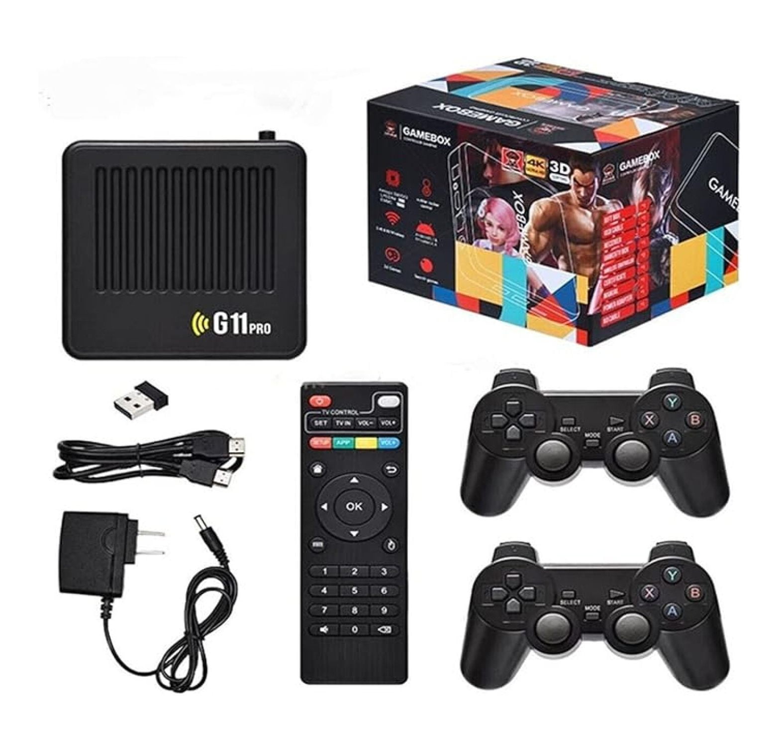 All8bit G11 Pro Retro Game Console - 100,000 Games, 4K, 2 Wireless Controllers
