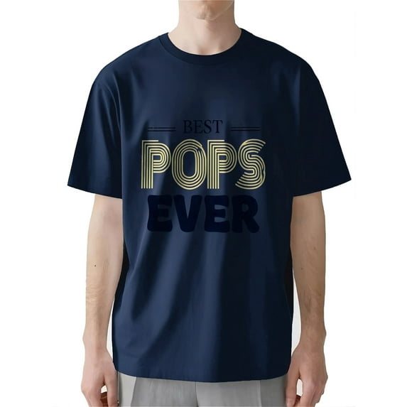 AllAreN T-Shirts for Father Best POP in the World Dad Shirt Crew Neck Funny Shirts for Dad