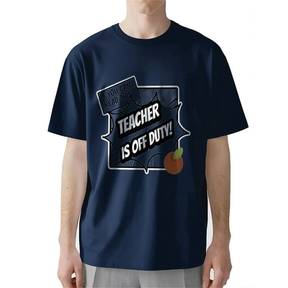 AllAreN Teacher T-Shirts For Men Teacher Is Off Duty Teacher Shirt For Men Short Sleeve Funny Mens Teacher Shirts