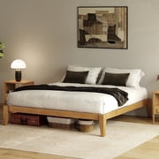 allforwood Thor Solid Wood Bed Frame - Standard King - Japanese Joinery Bed Frame - Wood Slat Support - No Box Spring Needed - Easy Assembly - Minimalist & Modern Style Light Oak, King
