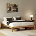 thumbnail image 1 of allforwood Thor Solid Wood Bed Frame - Standard King - Japanese Joinery Bed Frame - Wood Slat Support - No Box Spring Needed - Easy Assembly - Minimalist & Modern Style (Light Brown, King), 1 of 5