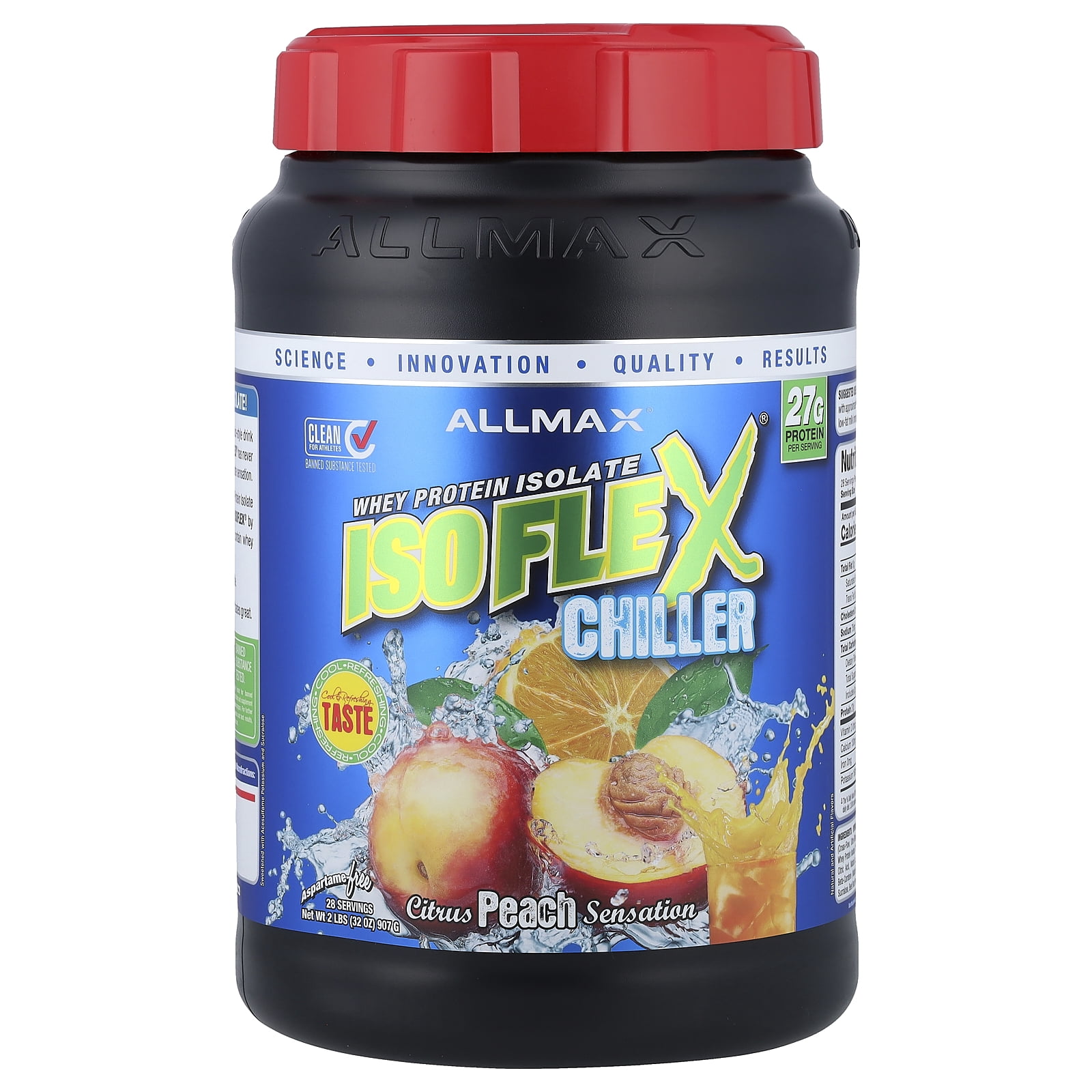 ALLMAX ISOFLEX® Chiller, Whey Protein Isolate, Citrus Peach Sensation, 2 lbs (907 g)