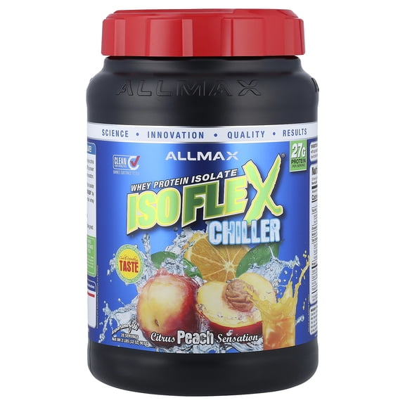 ALLMAX ISOFLEX Chiller, Whey Protein Isolate, Citrus Peach Sensation, 2 lbs (907 g)