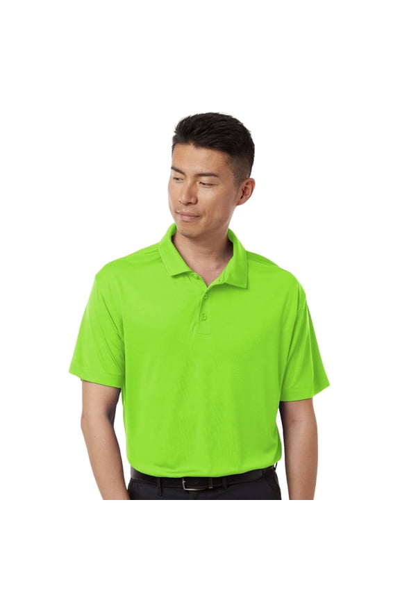 Men's Polo Shirts Short Sleeve Collar T-Shirt 100% Polyester Dry Fit Performance Polo (Lime, L)