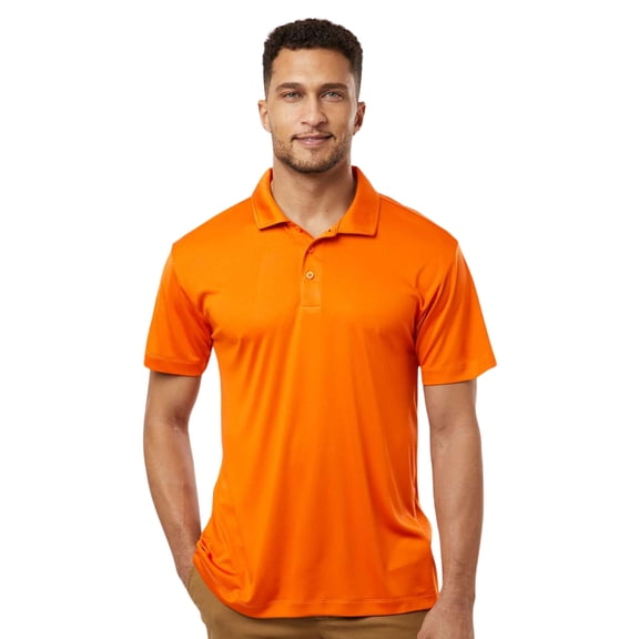 AllPro Men's Polo Shirts Short Sleeve Collar T-Shirt 100% Polyester Dry Fit Performance Polo (Neon Orange , XL)
