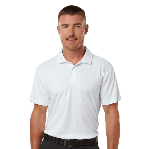 AllPro Men's Polo Shirts Short Sleeve Collar T-Shirt 100% Polyester Dry Fit Performance Polo (White, L)