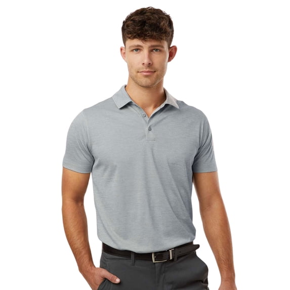 AllPro Men’s Pro-Lock Performance Polo Collar T-Shirt, 100% Polyester Moisture-Wicking Tee (Silver-Melange, XL)