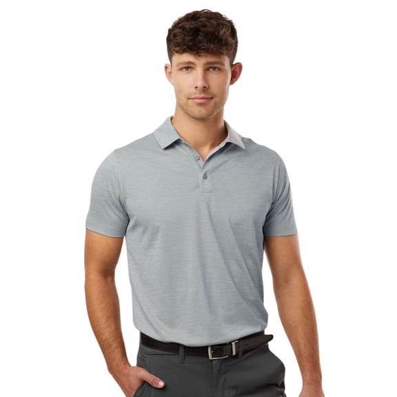 AllPro Men’s Pro-Lock Performance Polo Collar T-Shirt, 100% Polyester Moisture-Wicking Tee (Silver-Melange, XL)