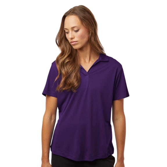AllPro Women's Performance Polo Shirt 100% Polyester Pro-Lock Short Sleeve V-neck Polo Tee Shirt (Purple, 3XL)