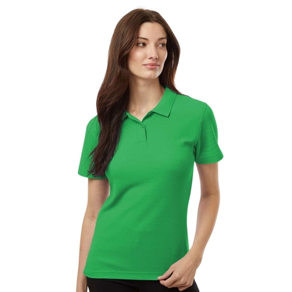 AllPro Women's Pique Polo Shirts 65 Poly/35 Cotton Standard fit Plain Tee Short Sleeve Golf Polo Shirt (Kelly Green, M)