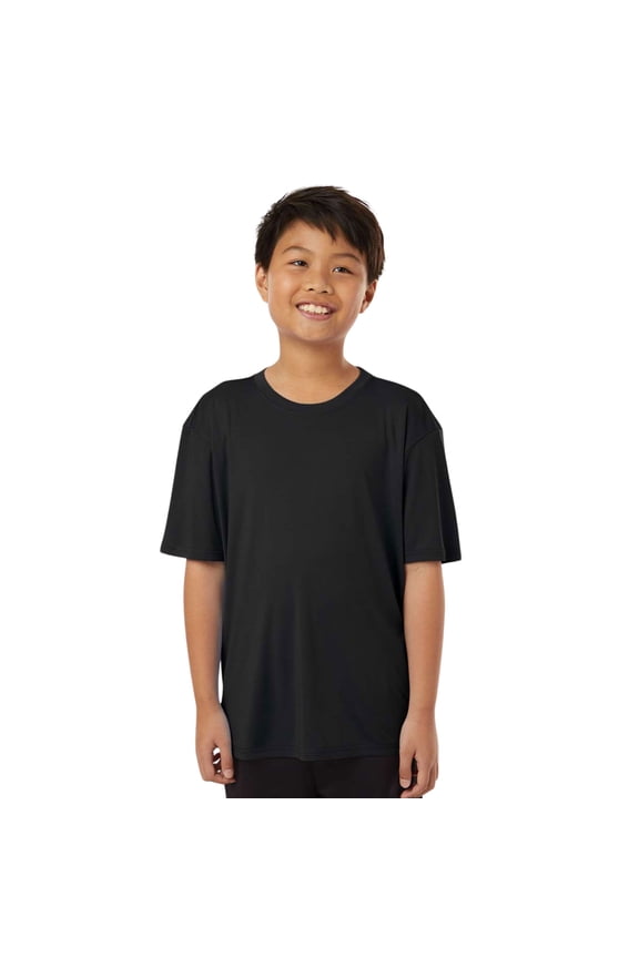 Youth Pro-Lock Performance T-Shirt Crafts and DIY Plain Tee Shirt (Black, M)