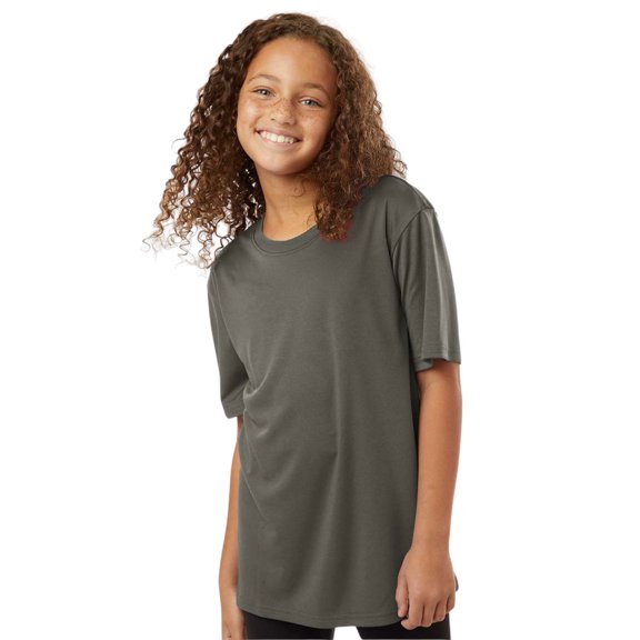 AllPro Youth Pro-Lock Performance T-Shirt Crafts and DIY Plain Tee Shirt (Charcoal, L)