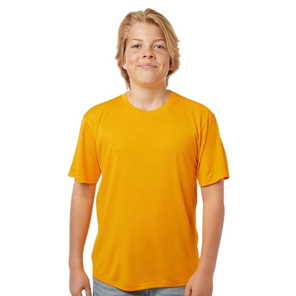 AllPro Youth Pro-Lock Performance T-Shirt Crafts and DIY Plain Tee Shirt (Gold, S)