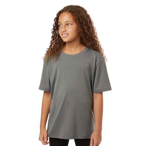 AllPro Youth Pro-Lock Performance T-Shirt Crafts and DIY Plain Tee Shirt (Heather Granite, S)