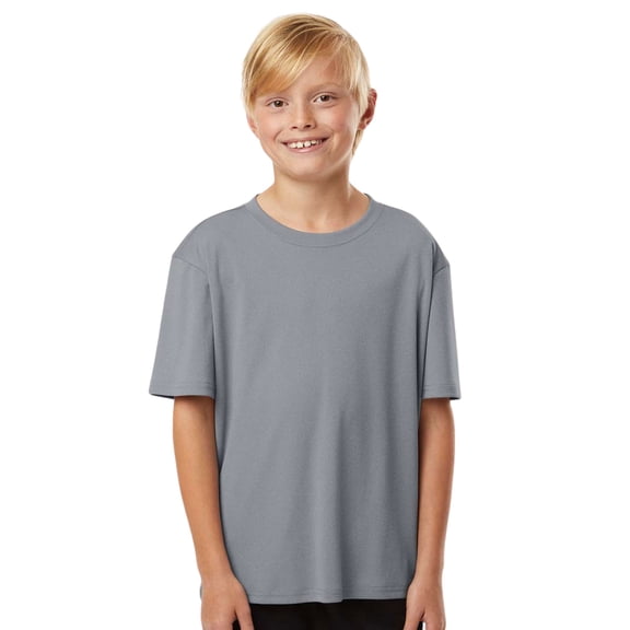 AllPro Youth Pro-Lock Performance T-Shirt Crafts and DIY Plain Tee Shirt (Heather Steel, M)