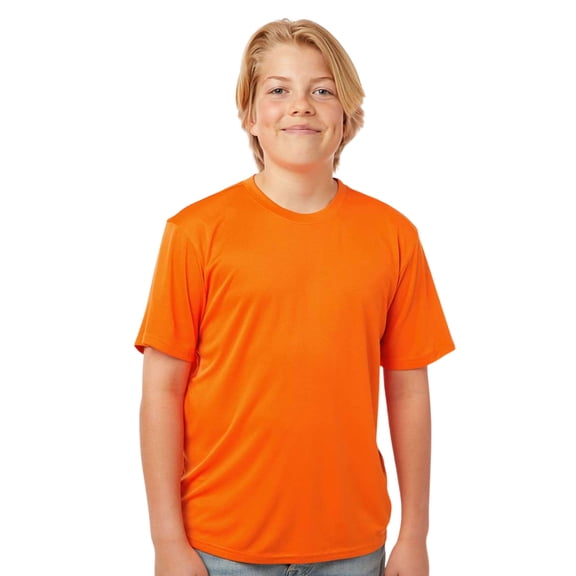 AllPro Youth Pro-Lock Performance T-Shirt Crafts and DIY Plain Tee Shirt (Neon Orange, L)