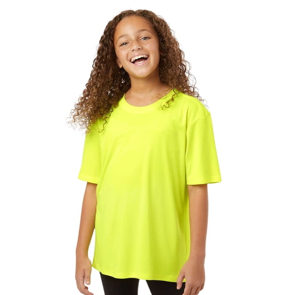 AllPro Youth Pro-Lock Performance T-Shirt Crafts and DIY Plain Tee Shirt (Neon Yellow, L)