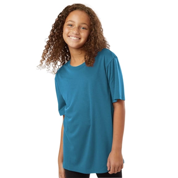 AllPro Youth Pro-Lock Performance T-Shirt Crafts and DIY Plain Tee Shirt (Pacific Blue, M)