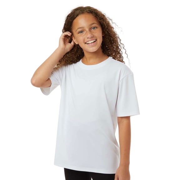 AllPro Youth Pro-Lock Performance T-Shirt Crafts and DIY Plain Tee Shirt (White, XL)