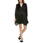AllSaints Womens Esta Silk-Blend Mini Dress, UK 8/US 4, Black,Polyester