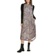 AllSaints womens  Angelina Leo Wool & Alpaca-Blend Twofer Midi Dress, S, Black