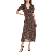 AllSaints womens  Drea Anita Midi Dress, UK 10/US 6, Brown