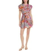 AllSaints womens  Jemille Lucia Silk-Blend Mini Dress, UK 6/US 2, Pink