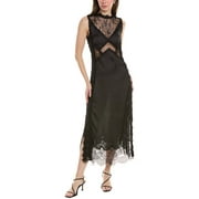 AllSaints womens  Mila Midi Dress, UK 6/US 2, Black
