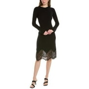 AllSaints womens  Milly Wool & Cashmere-Blend Midi Dress, XS, Black