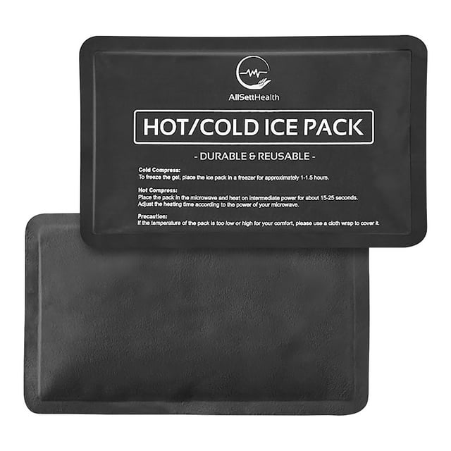 AllSett Health 2 Reusable Hot and Cold Gel Ice Packs for Injuries