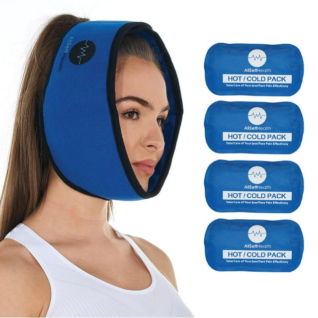 AllSett Health Face Ice Pack for TMJ, Wisdom Teeth, Jaw, Head and Chin